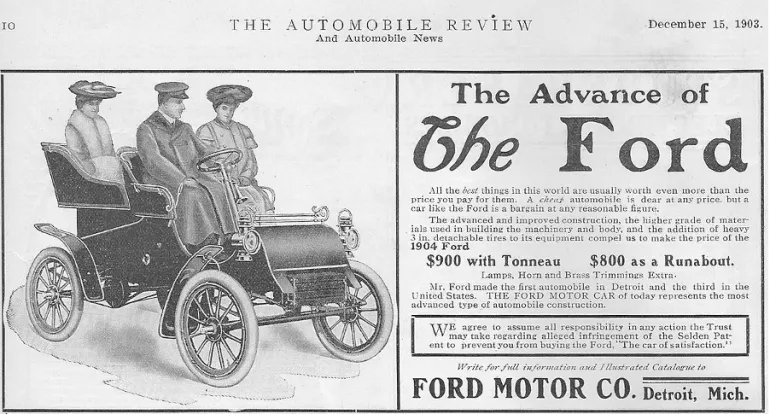 An advertisement for Ford Motor Company vehicles